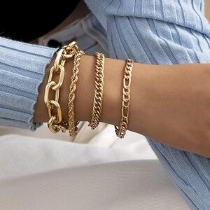 Gold Charm Bracelet Set NWOT